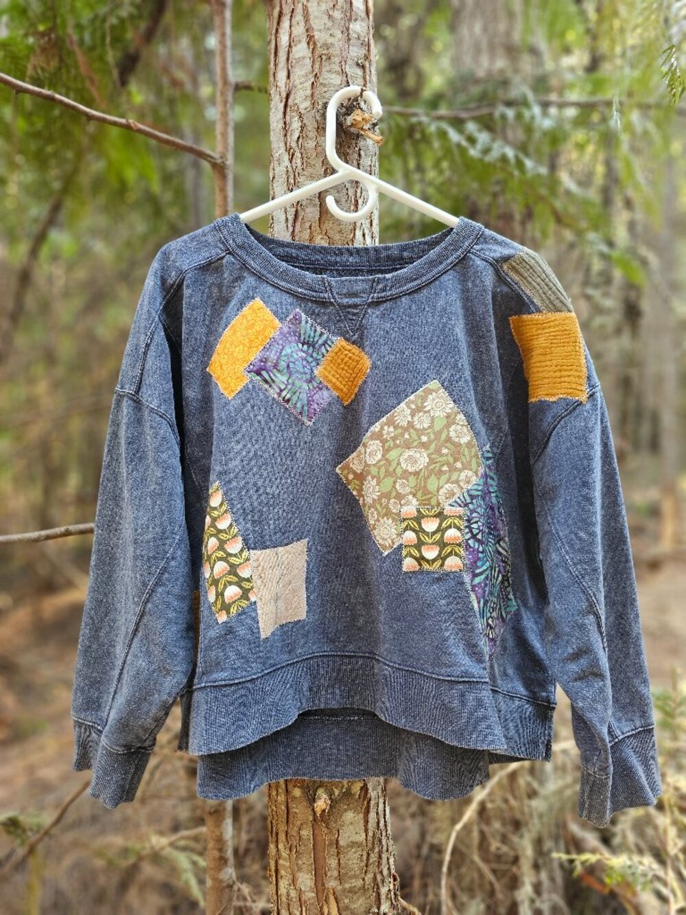 Vintage style upcycle patchwork sweatshirt
